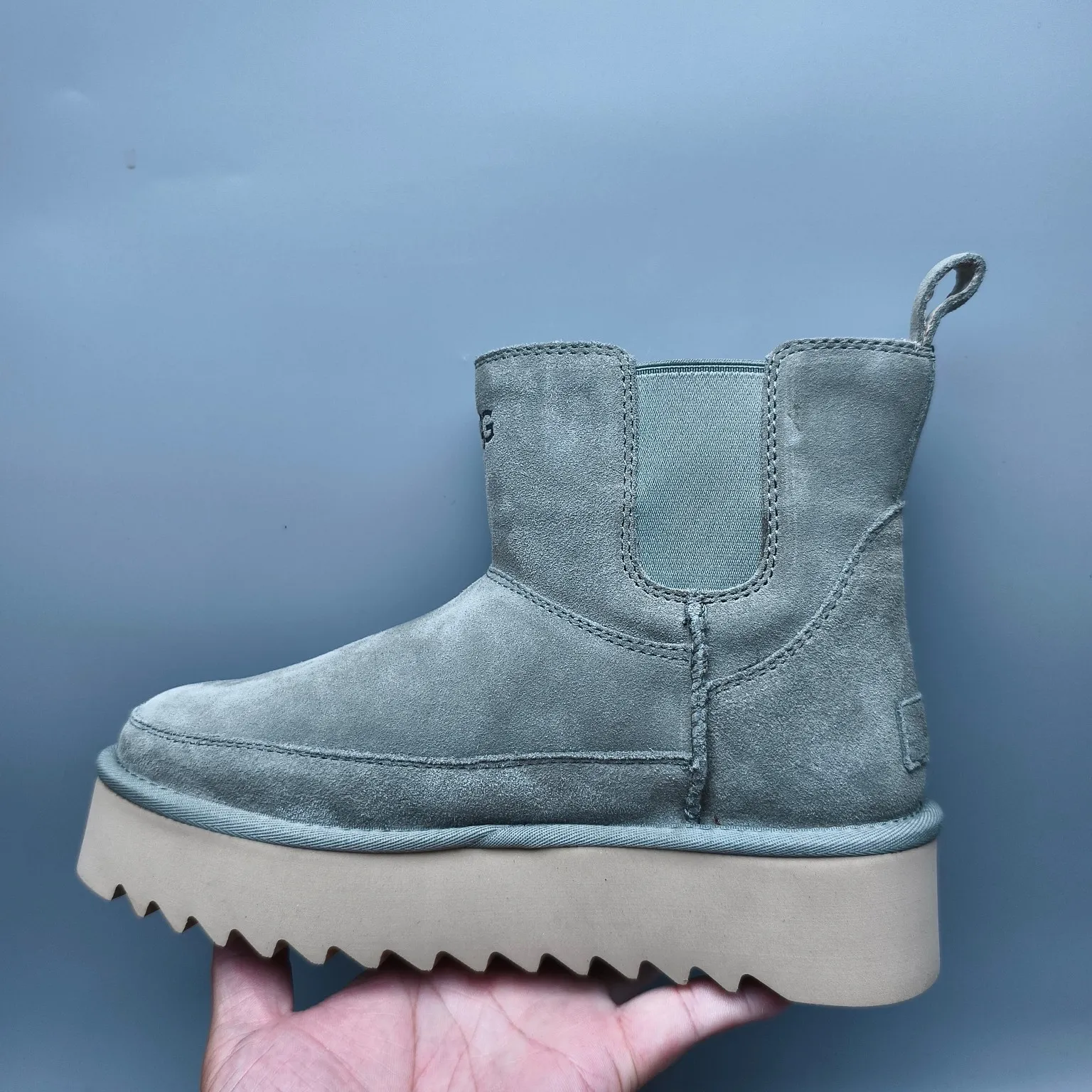 💰560 UGG sheepskin all-in-one snow boots 8051 thick-soled Chelsea casual shoes Color: maroon black antelope brown Matching size: 35-40